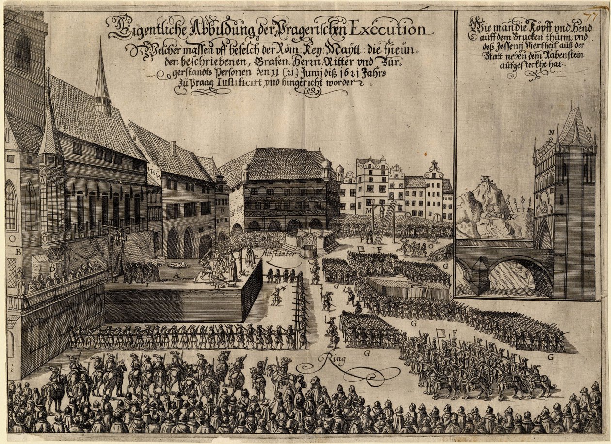 Hinrichtung von 27 protestantischen Führern auf dem Altstädter Ring in Prag am 21. Juni 1621 von Anonymous Anonymous