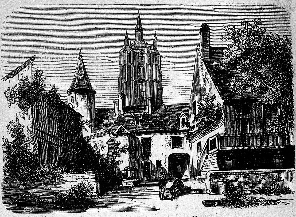 La maison au Mans von Paul Scarron (1610-1660), französischer Schriftsteller. Gravur des 19. Jahrhunderts von Anonymous Anonymous