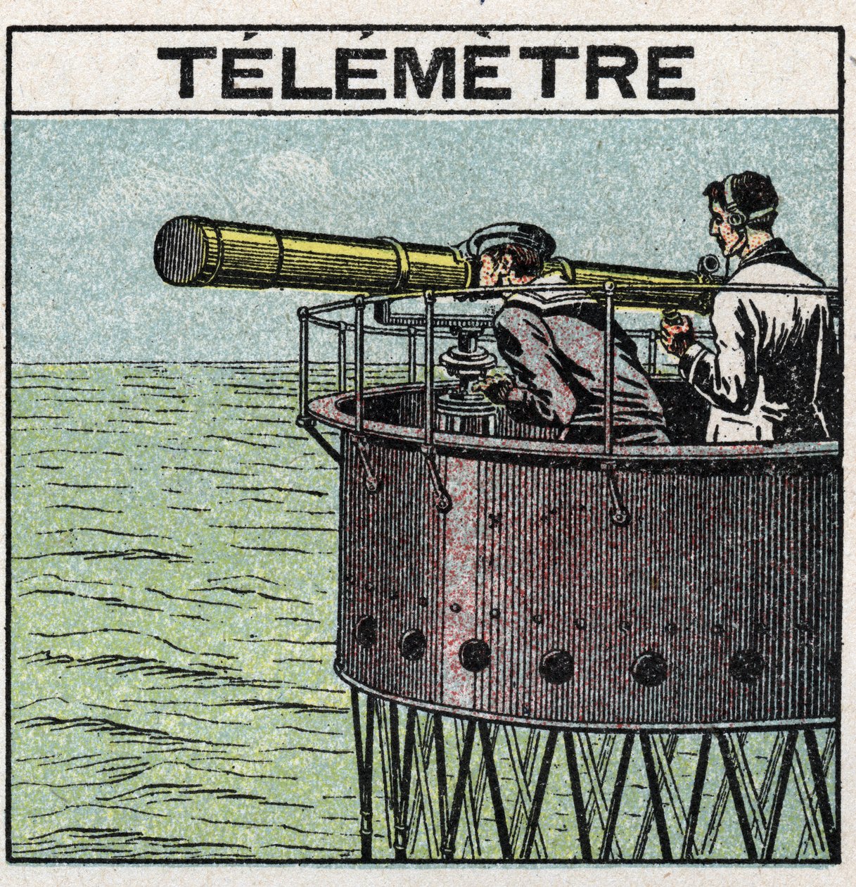 Lichtreflexion: das Telemeter, verwendet zur Navigation. Anonyme Illustration von 1925. Private Sammlung. von Anonymous Anonymous