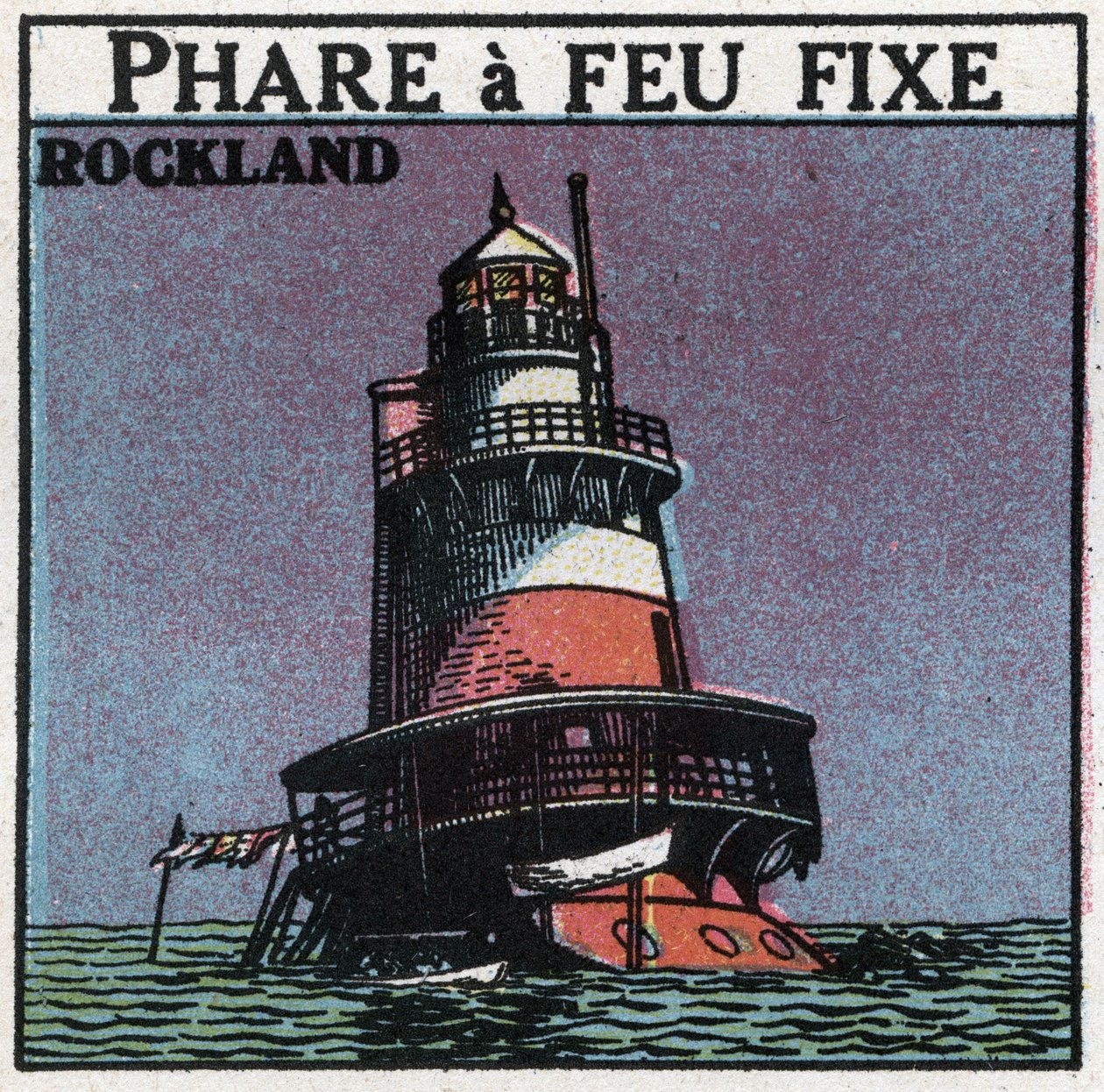 Lichtsignale: Rockland-Leuchtturm. Anonyme Illustration von 1925. Private Sammlung. von Anonymous Anonymous