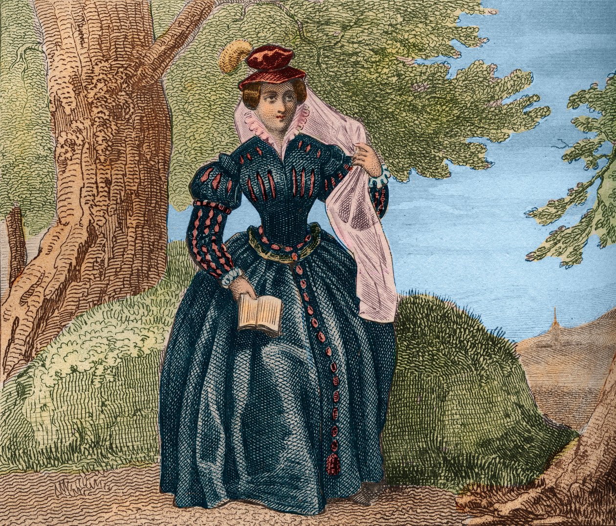 Maria Stuart, Königin von Schottland (1542-1587). Gravur von 1859 in „Le Monde. Geschichte aller Völker von den frühesten Zeiten bis zur Gegenwart“ von M. E. de Lostalot-Bachoue. Private Sammlung von Anonymous Anonymous