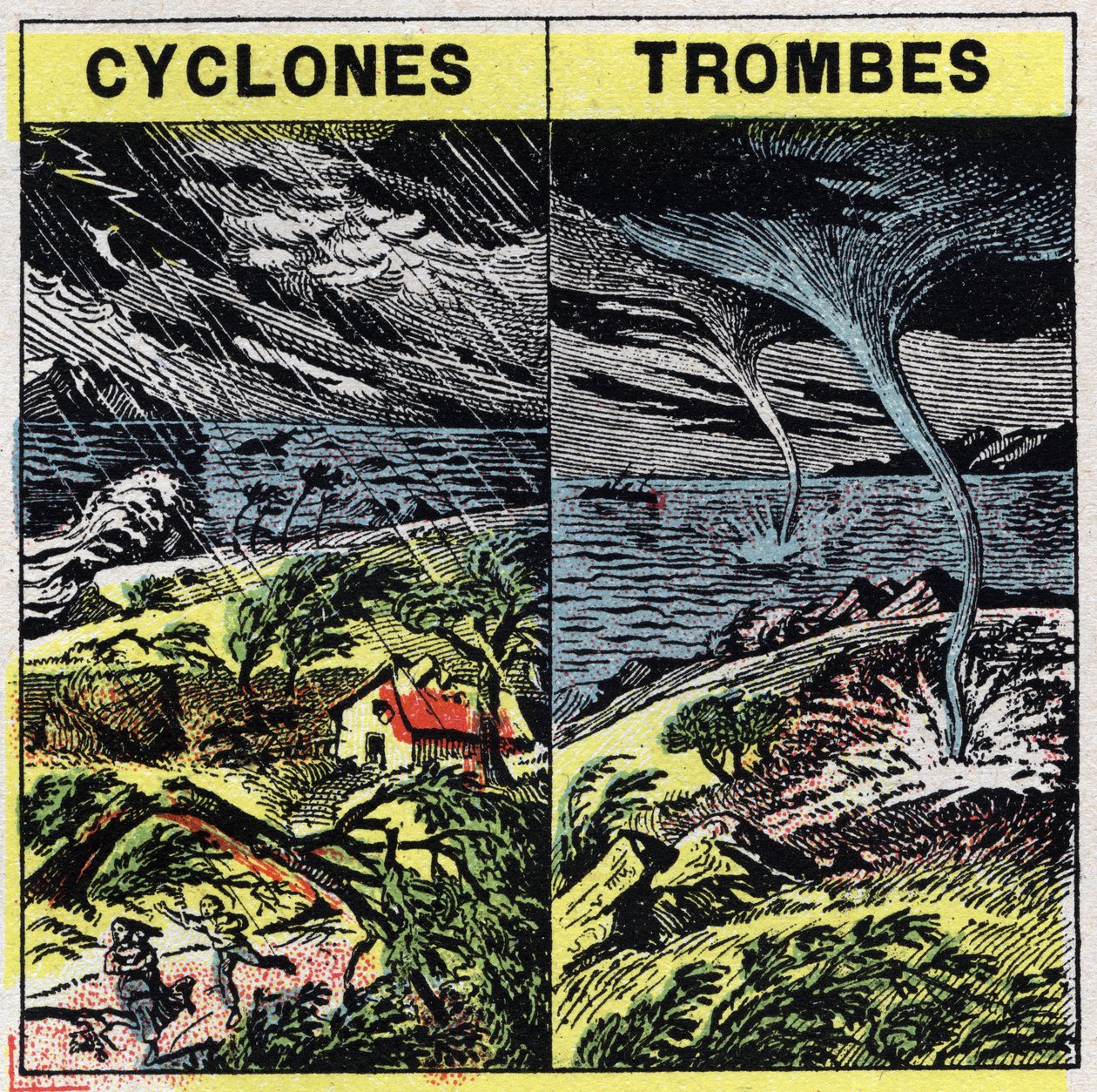 Meteorologie: Zyklone und Tornados. Anonyme Illustration von 1925. Privatsammlung. von Anonymous Anonymous