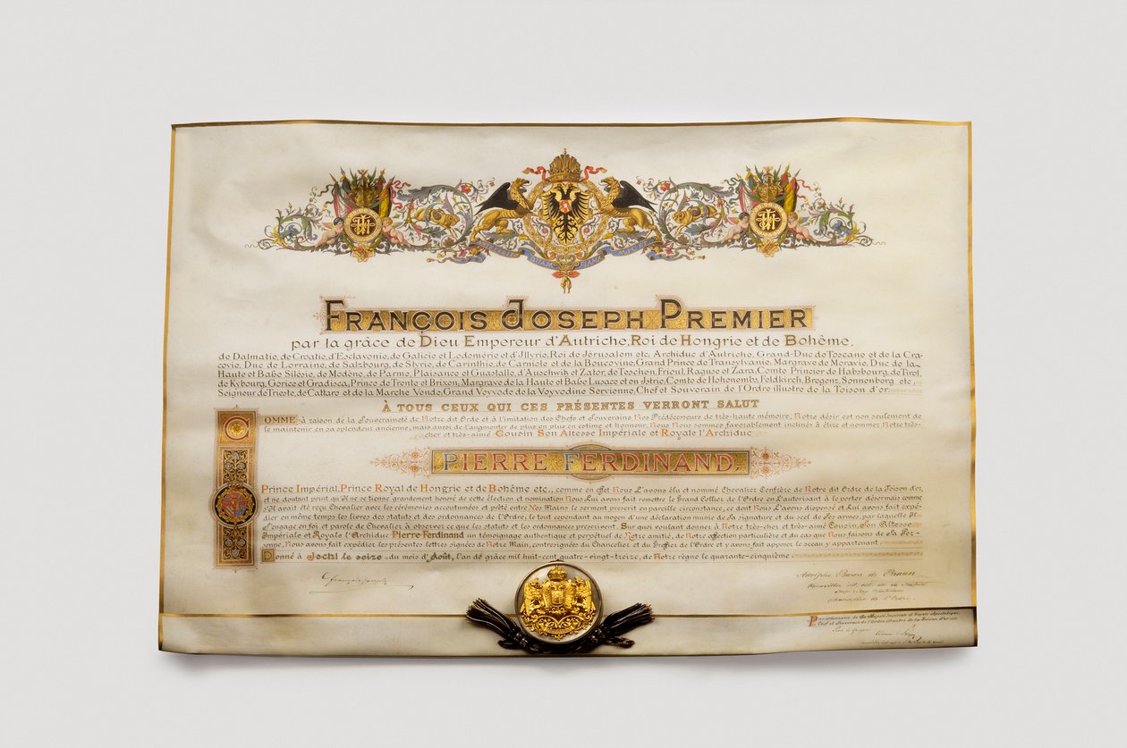 Orden vom Goldenen Vlies: Das österreichische Goldene Vlies - Diplôme d
