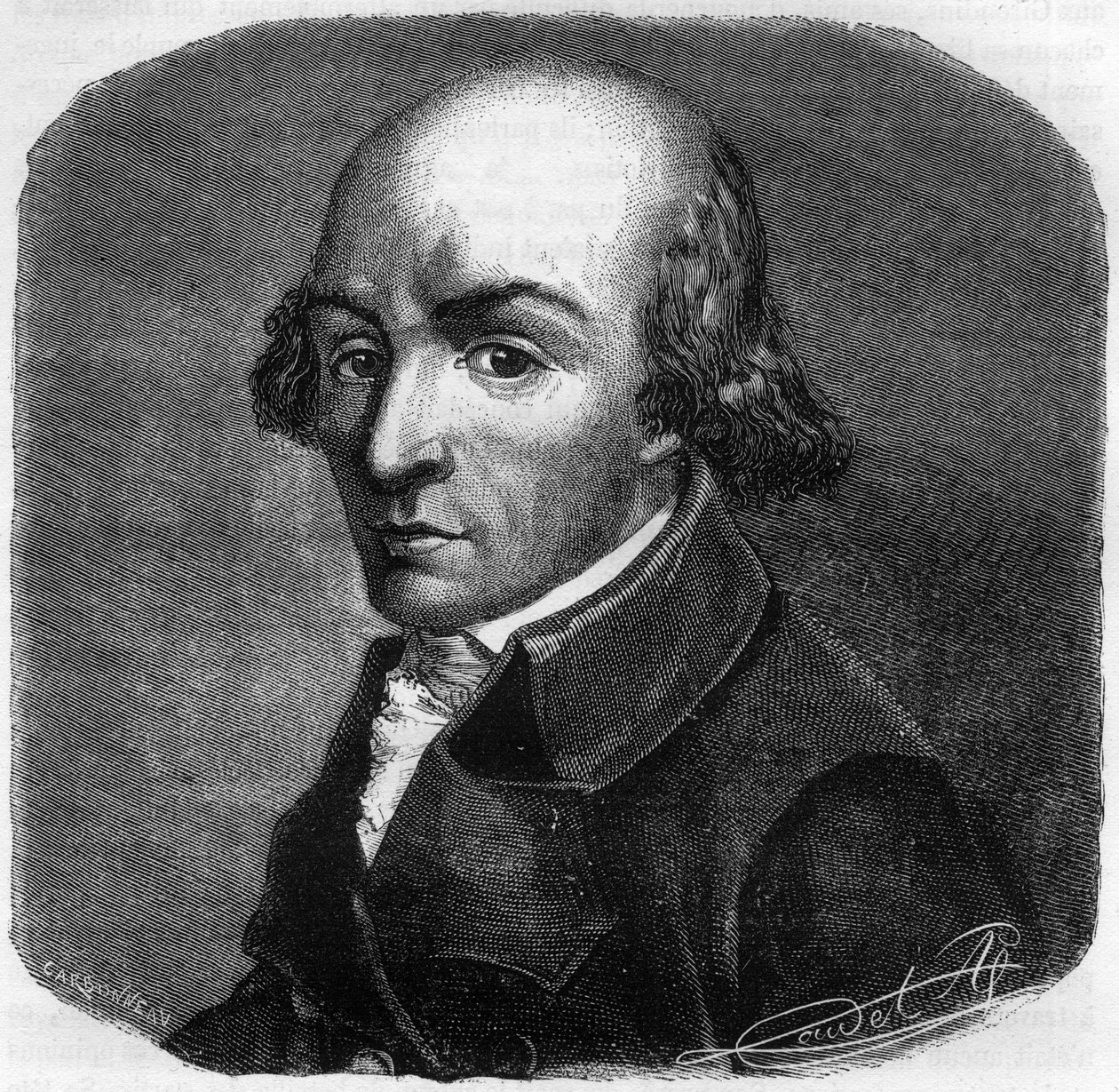 Porträt von Pierre Florent (Pierre-Florent) Louvet, genannt Louvet de la Somme (1757-1818), französischer Politiker - Gravur in „Histoire des Girondins“ von Alphonse de Lamartine (1790-1869) 1865-1866 - Private Sammlung von Anonymous Anonymous