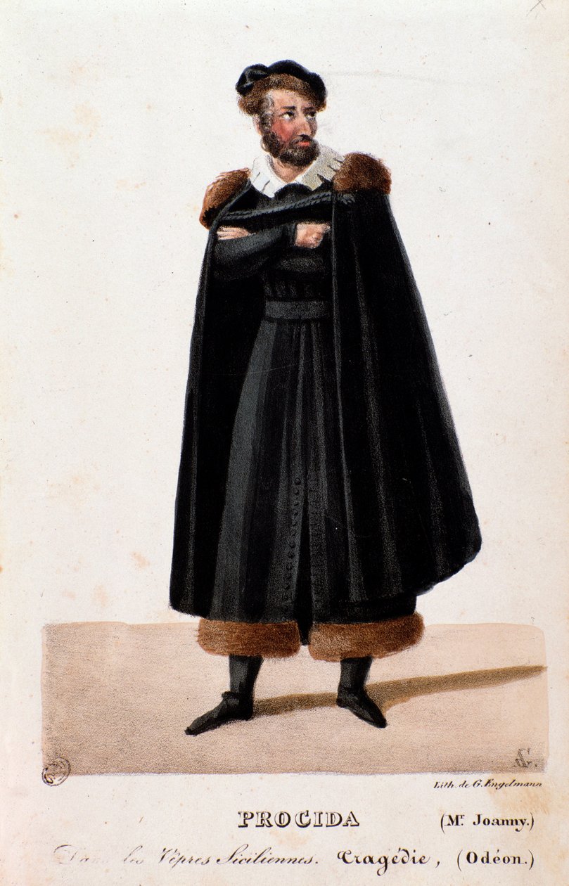 Porträt von Procida interpretiert von Joanny in Die sizilianische Vesper (I vespri siciliani) Oper von Giuseppe Verdi von Anonymous Anonymous