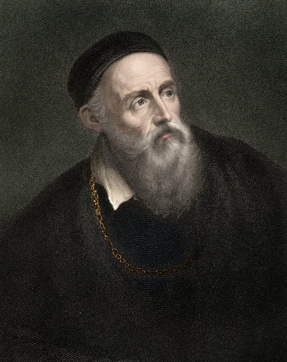 Porträt von Tizian (1490-1576), Tiziano Vecellio, venezianischer Maler von Anonymous Anonymous