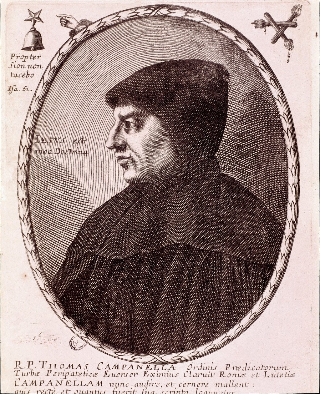 Porträt von Tommaso Campanella, dominikanischer Mönch und Philosoph. Gravur. von Anonymous Anonymous