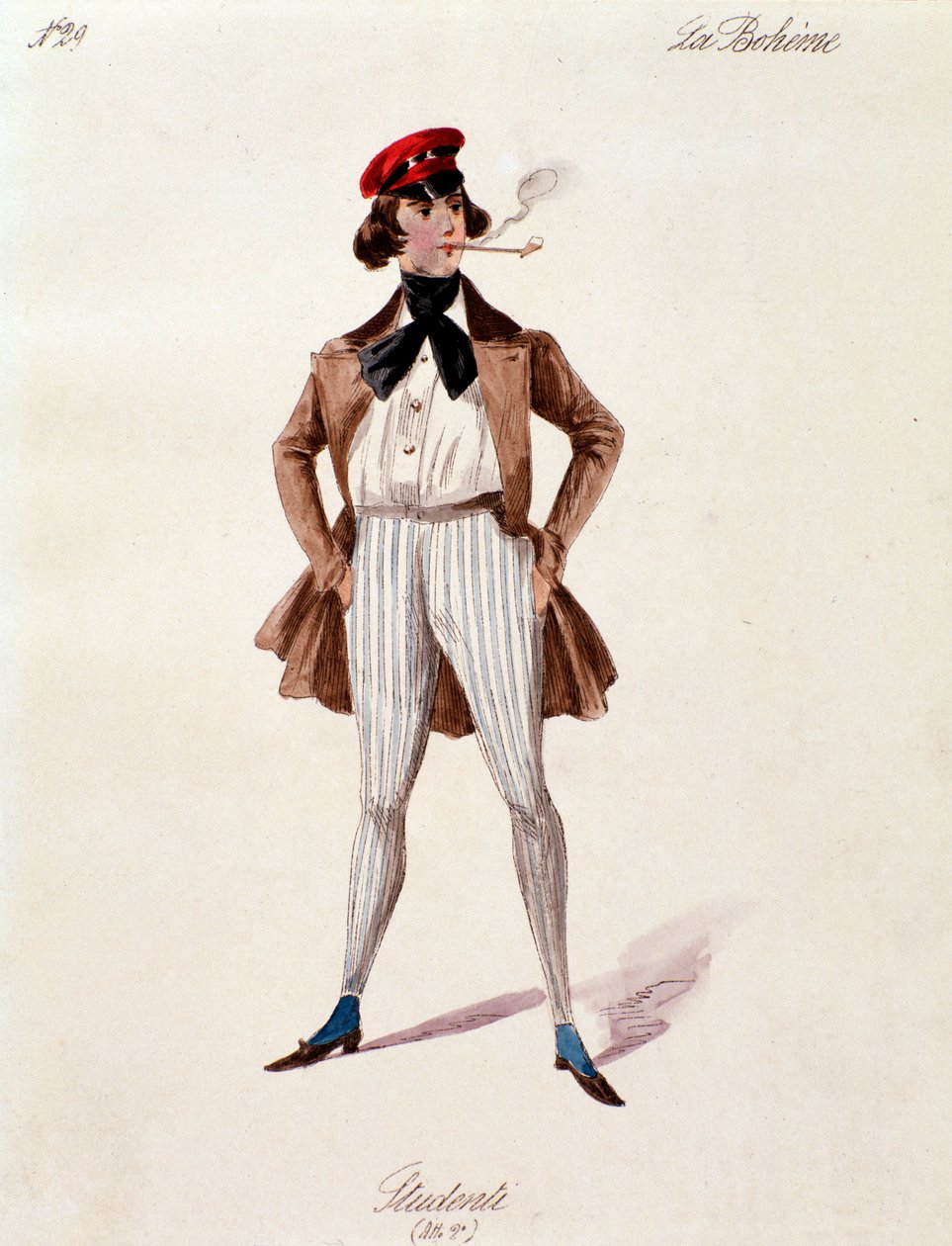 Porträt eines Studenten, aus La Bohème von Puccini (1892-1895) von Anonymous Anonymous
