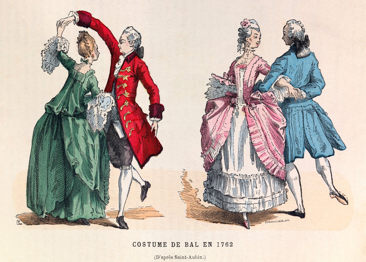 Ballkostüme 1762 (Regierungszeit von König Ludwig XV) von Anonymous Anonymous