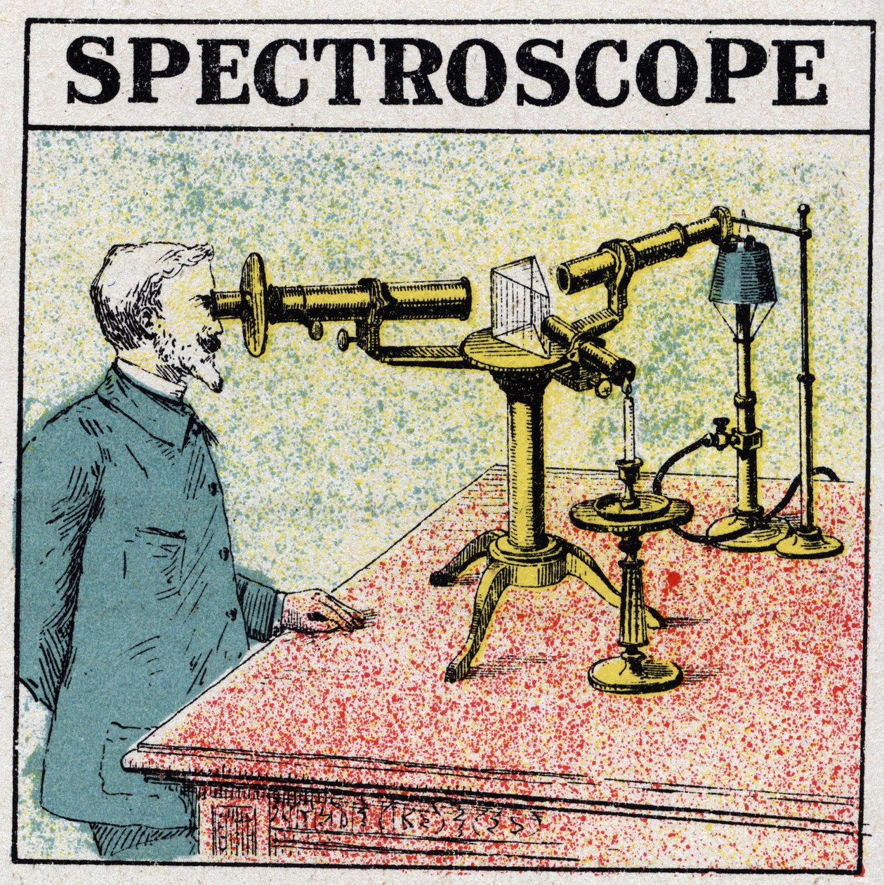 Spektralanalyse: ein Spektroskop. Anonyme Illustration von 1925. Private Sammlung. von Anonymous Anonymous