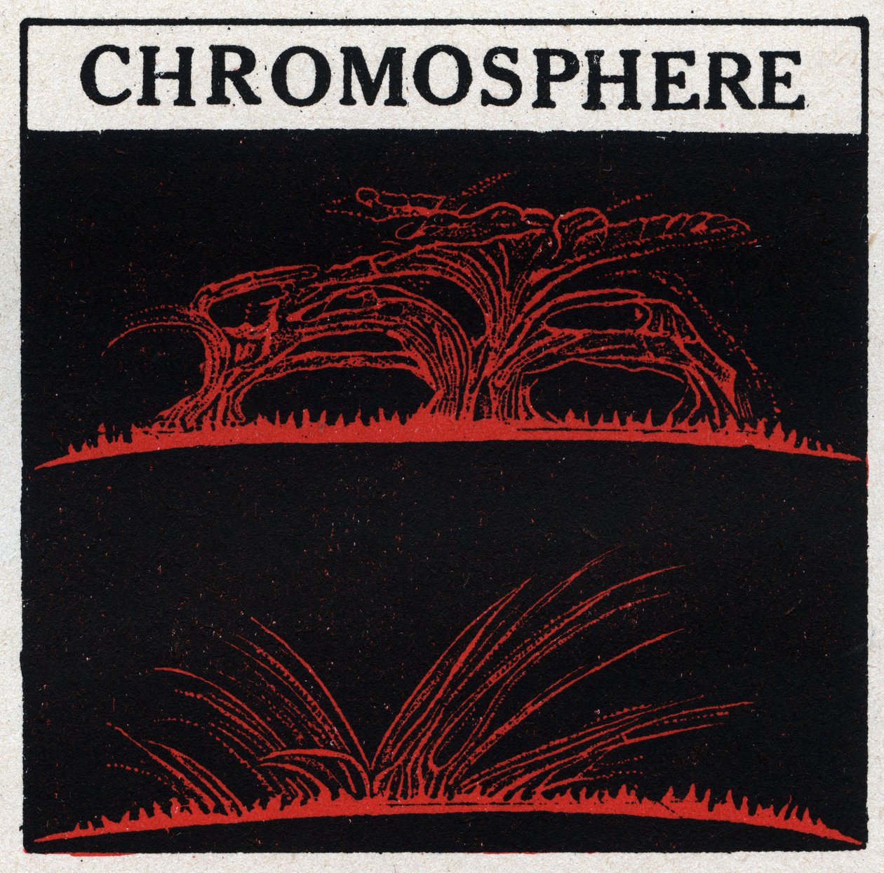 Spektralanalyse: Zusammensetzung der Sonne. Die Gasatmosphäre der Sonne wird Chromosphäre genannt. Anonyme Illustration von 1925. Private Sammlung. von Anonymous Anonymous
