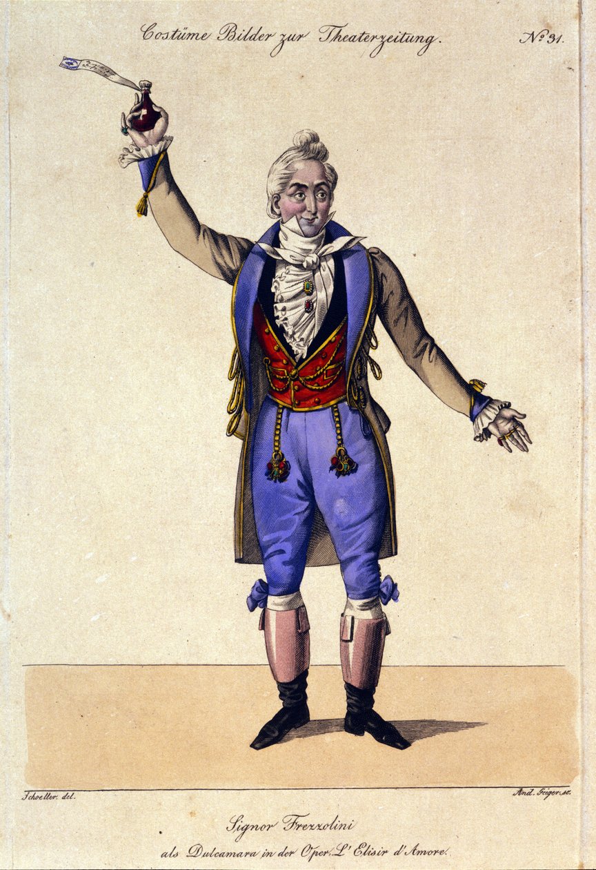 Der Bass Giuseppe Frezzolini (1789-1861) interpretiert Doktor Dulcamara in der Oper „L