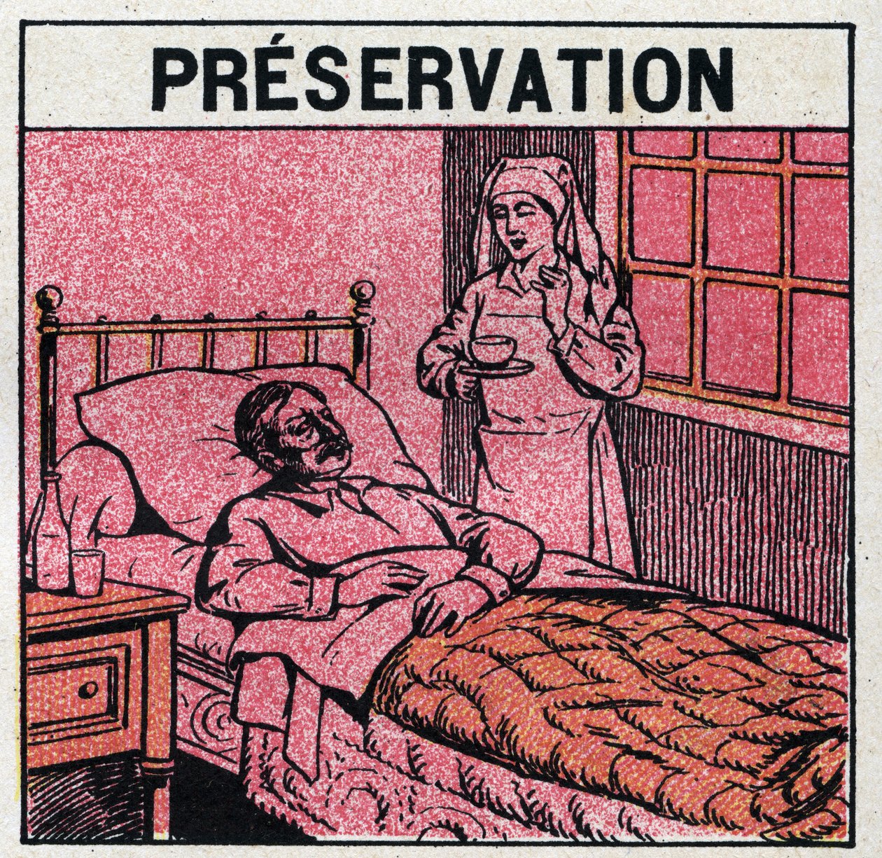 Ultraviolette Strahlen: Um Narben durch Pocken zu vermeiden, sollten Patienten in Räumen behandelt werden oder nur rotes Licht betreten, frei von ultravioletten Strahlen. Anonyme Illustration von 1925. Private Sammlung. von Anonymous Anonymous