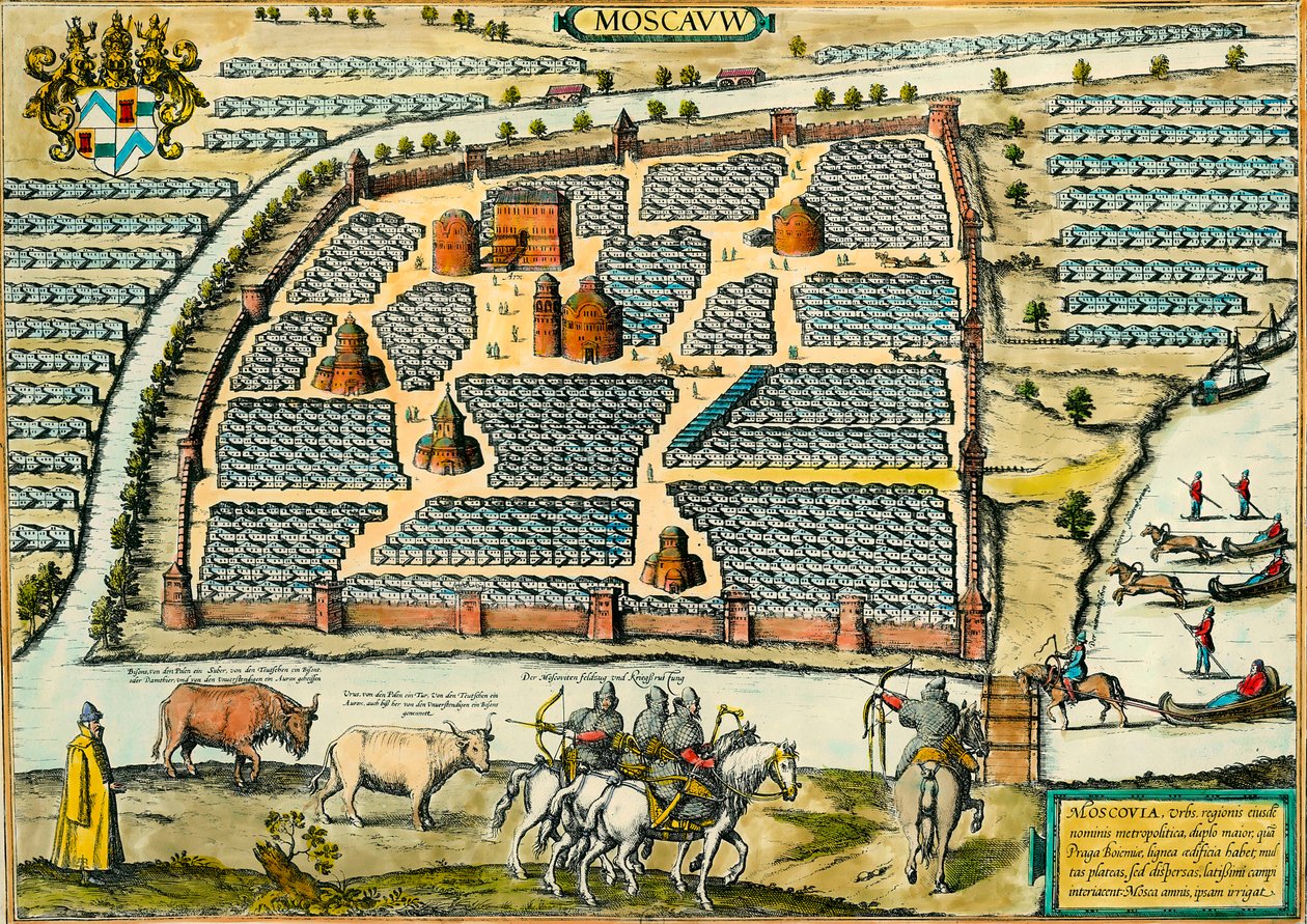 Ansicht von Moskau im Mittelalter. Gravur. Private Sammlung von Anonymous Anonymous