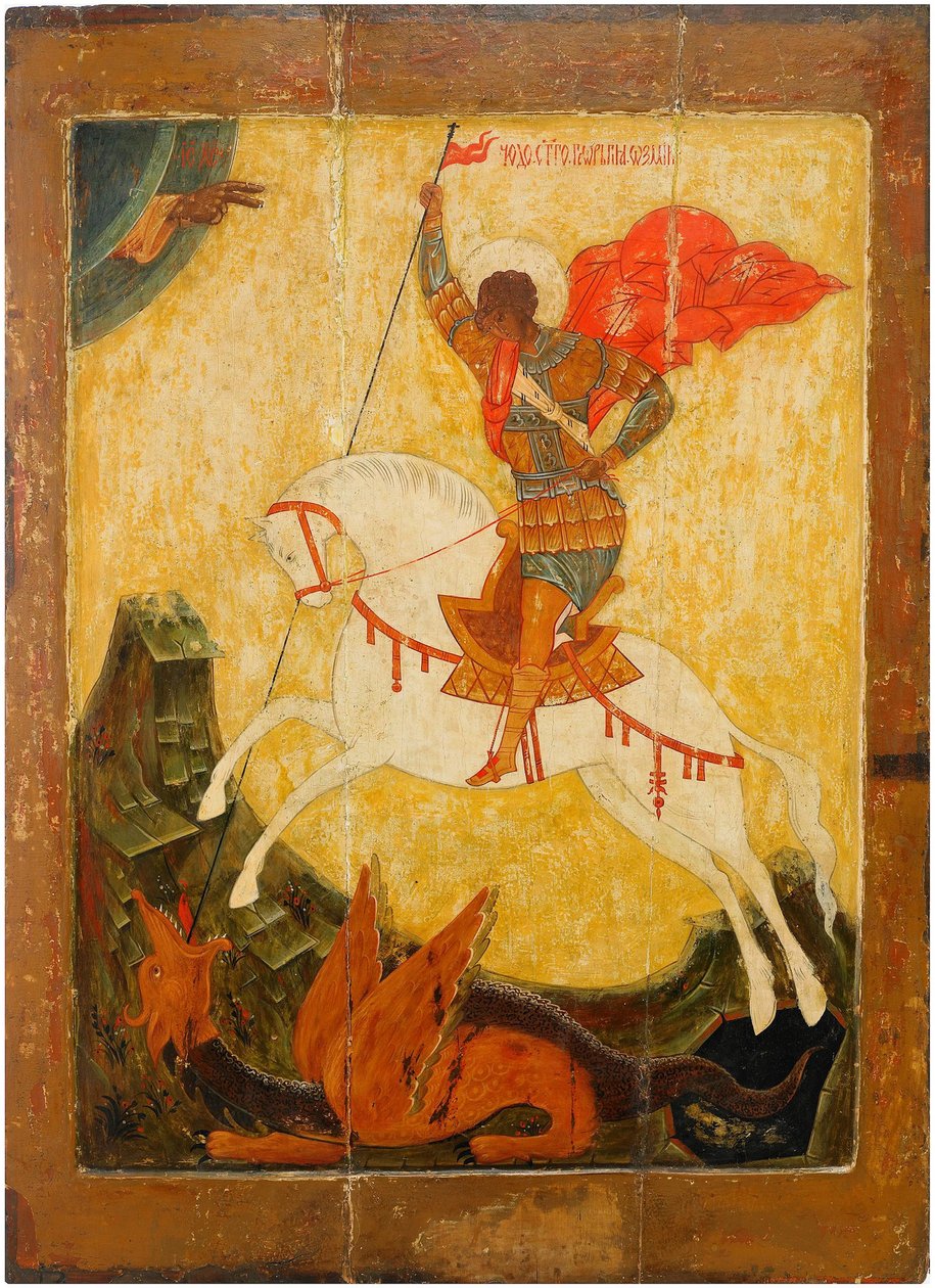 Sankt Georg und der Drache, ca. 1600 von Anonymous Russian icon painter