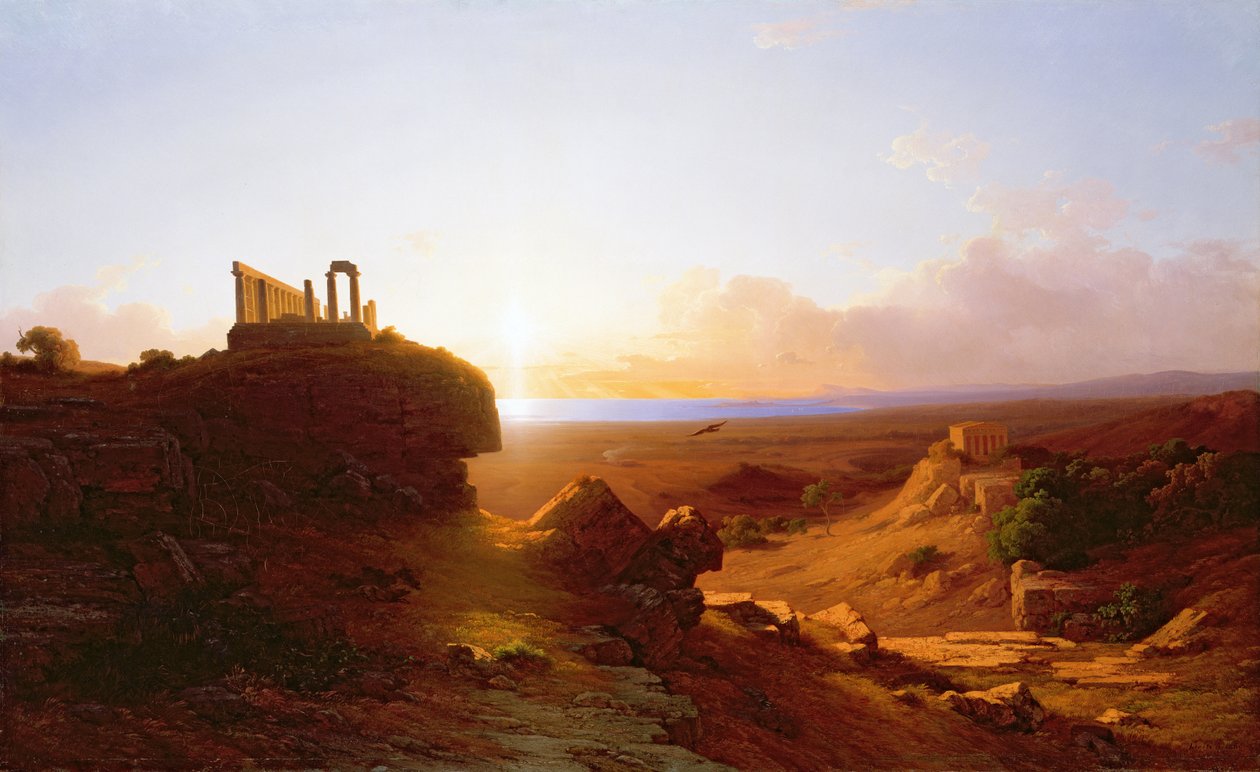 Romantische Landschaft, 1860 von Antal Ligeti
