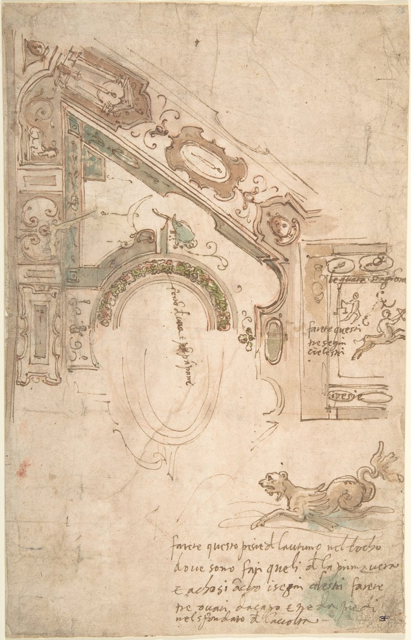Viertelplan für eine gewölbte Decke, ca. 1561 von Antenore Ridolfi