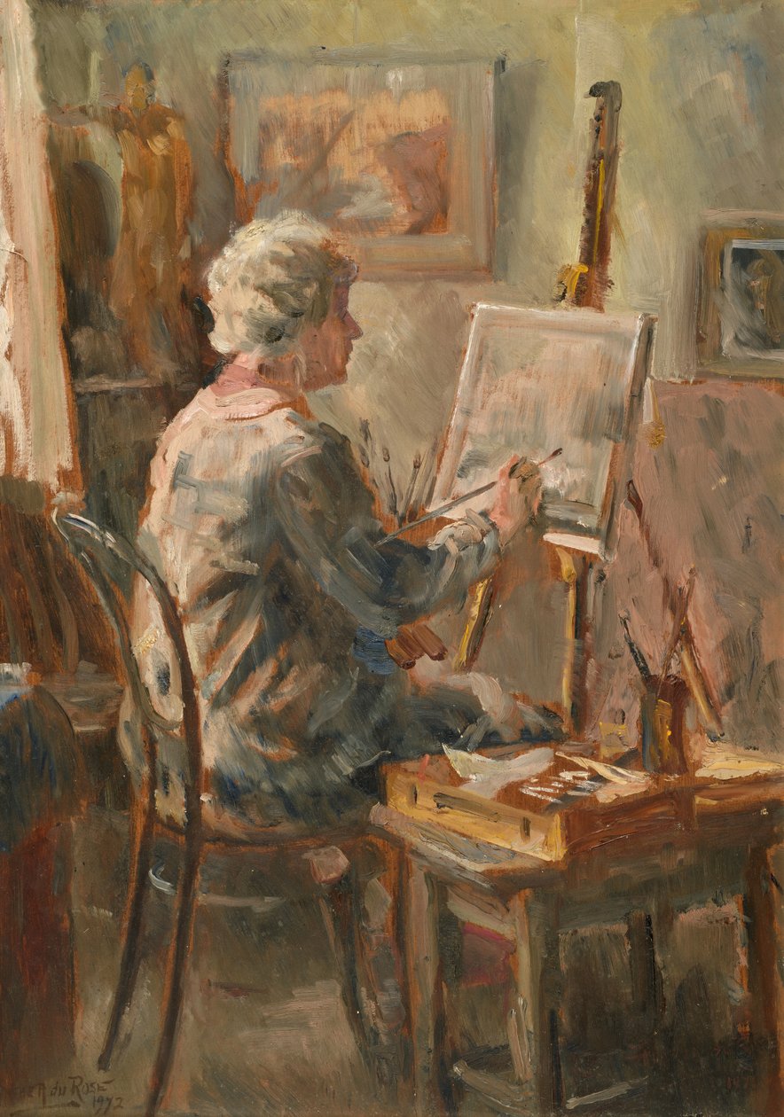 Künstler bei der Arbeit im Studio von Cor Visser, Ipswich von Anthea Durose