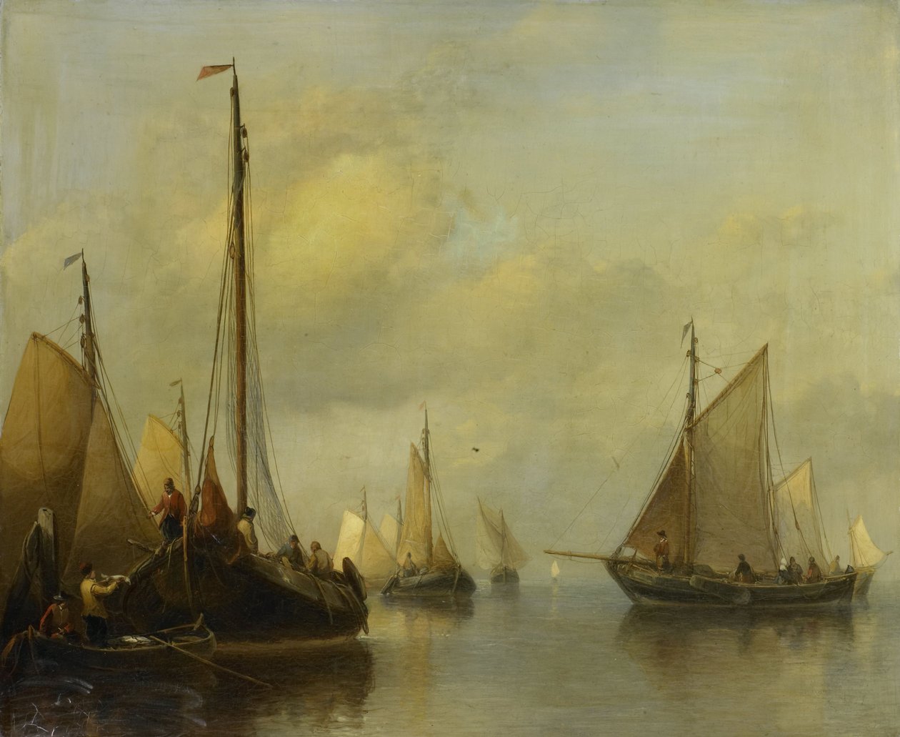 Fischerboote auf ruhigem Wasser von Anthonie Waldorp