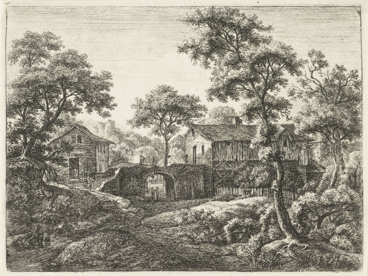 Eingangstor eines Dorfes von Anthonie Waterloo