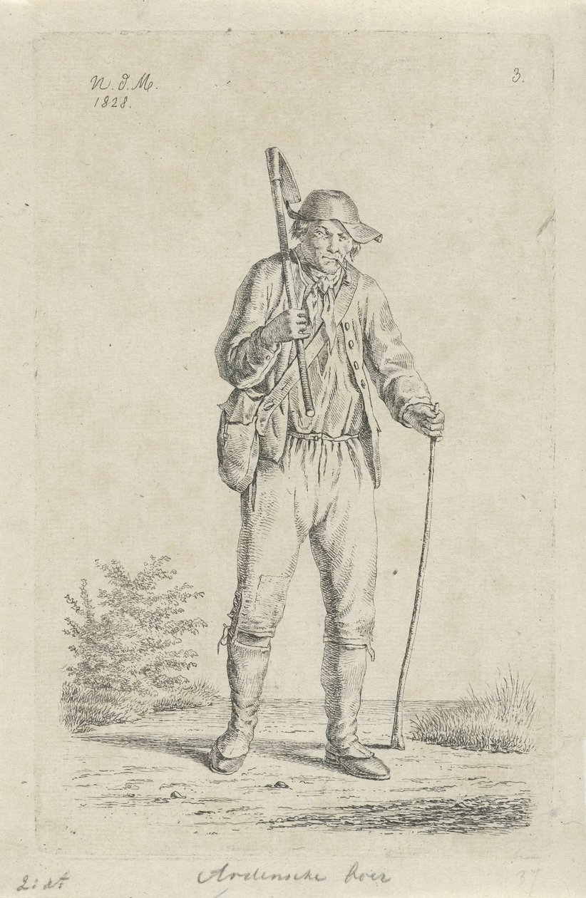 Bauer aus den Ardennen mit Hacke von Anthonie Willem Hendrik Nolthenius de Man