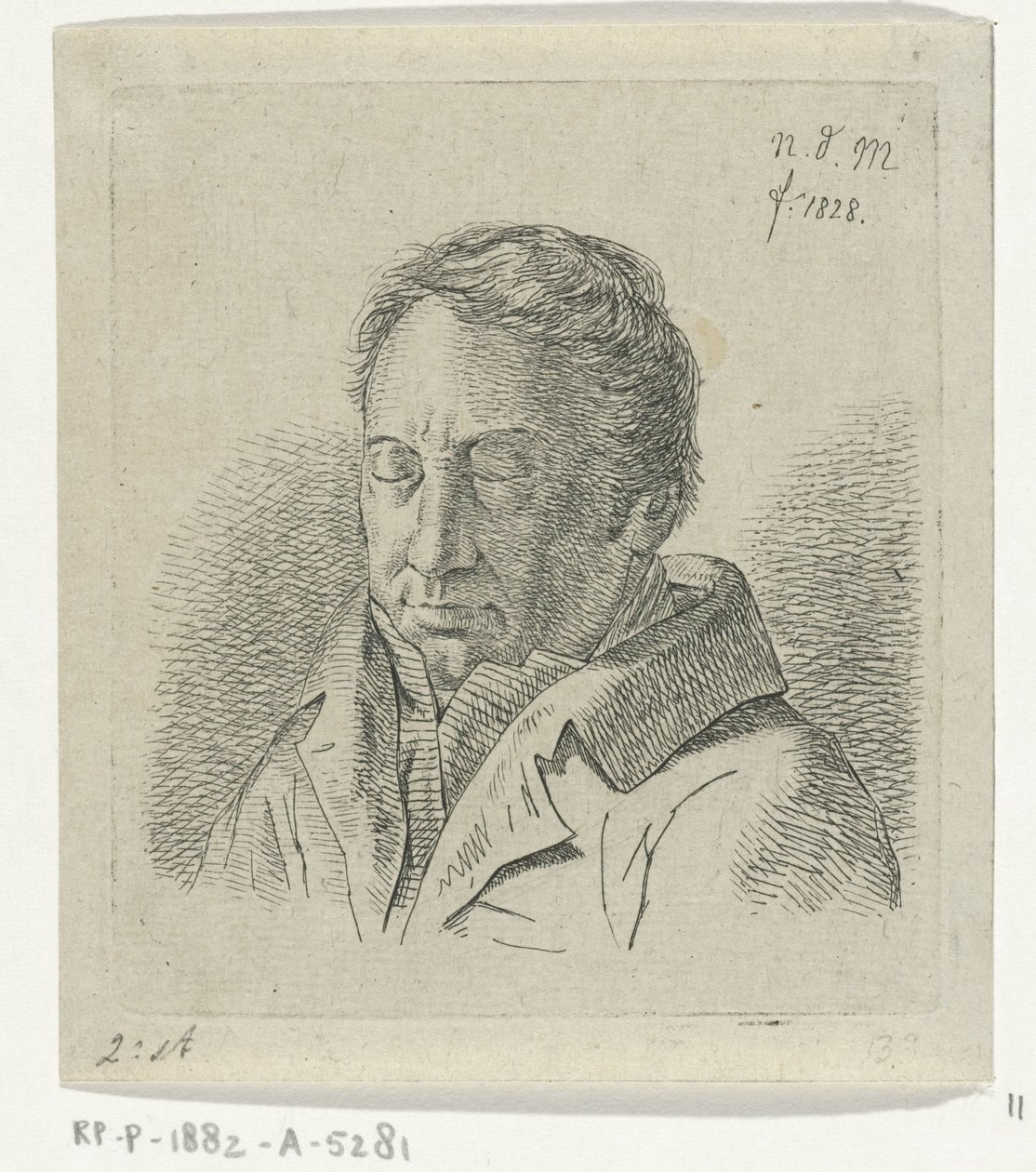 Mann mit geschlossenen Augen von Anthonie Willem Hendrik Nolthenius de Man