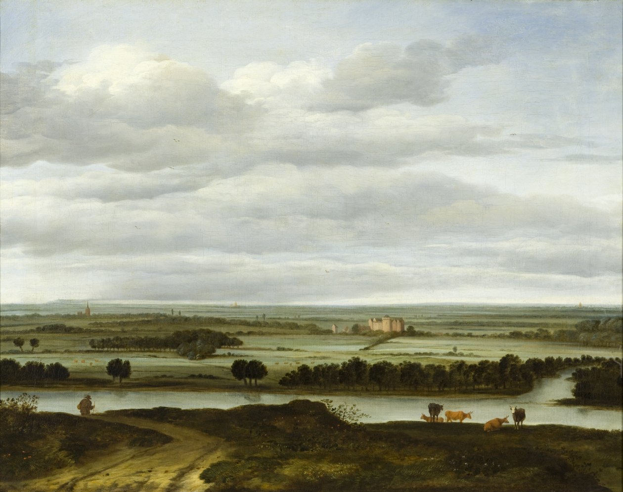 Panorama-Landschaft bei Rhenen mit dem Huis ter Lede von Anthonie van Borssom