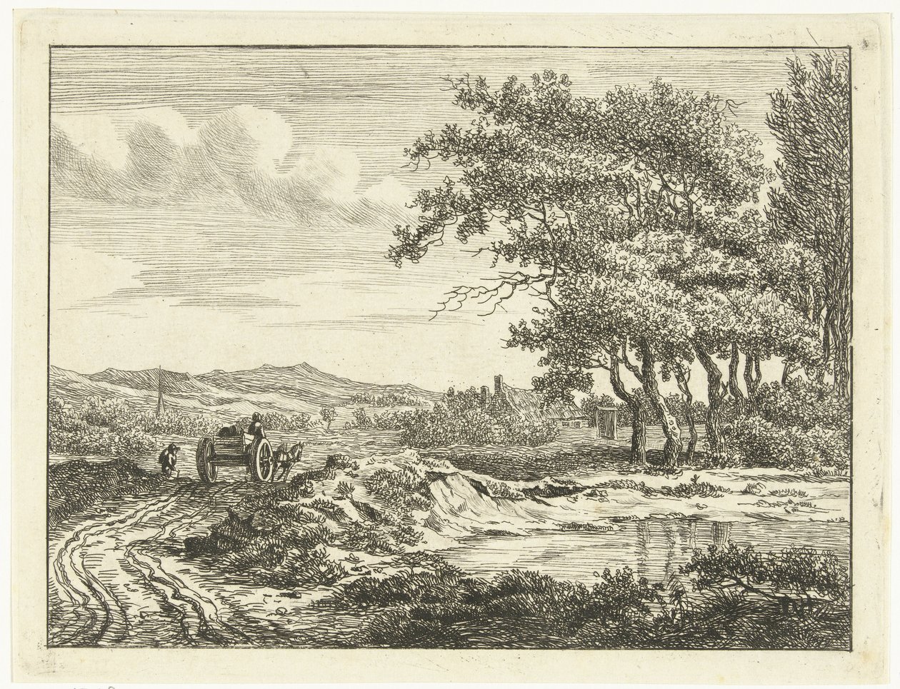 Karren auf einem Landweg bei den Dünen von Anthonie van den Bos