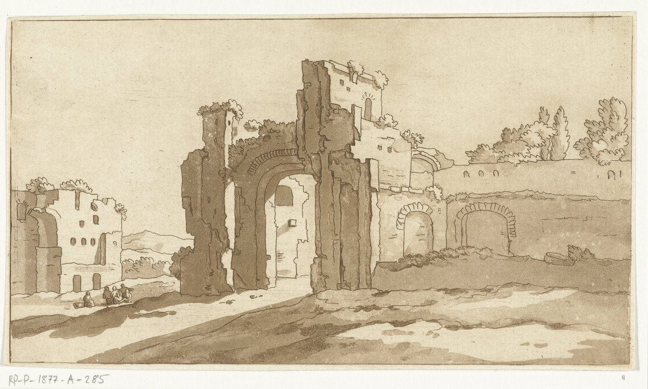 Ruinen des großen Saals der Caracalla-Thermen, Rom von Anthonie van den Bos