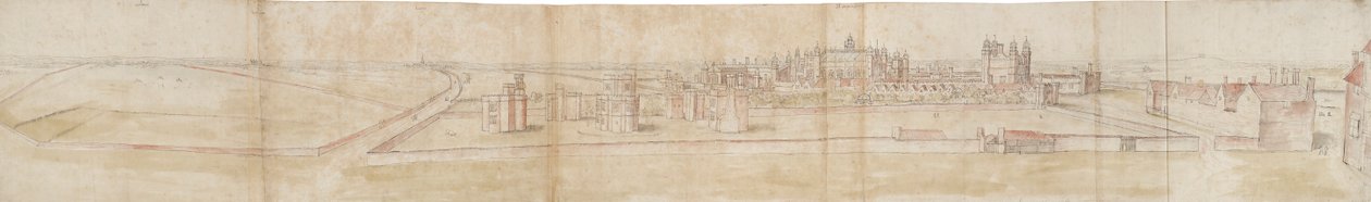 Hampton Court Palace von Norden, ca. 1550-1560 von Anthonis van den Wyngaerde