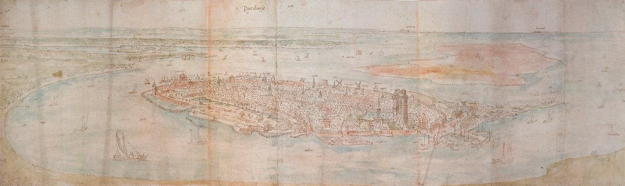 Panoramablick auf Dordrecht von einem erhöhten Punkt im Westen, 1545 von Anthonis van den Wyngaerde