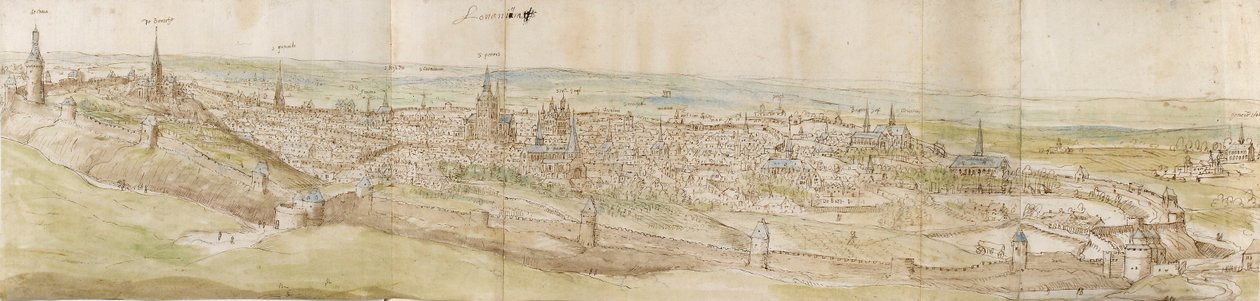 Panoramablick auf Leuven von Nordwesten, ca. 1550-1570 von Anthonis van den Wyngaerde