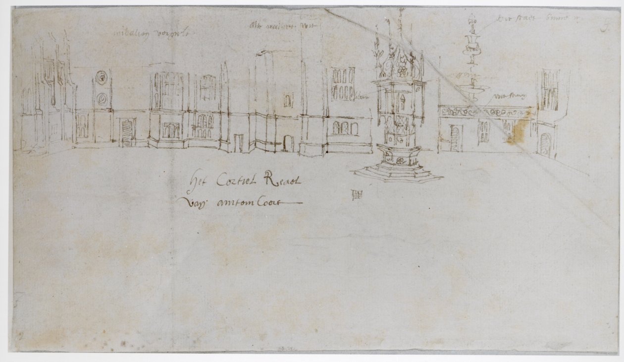 Der Brunnenhof, Hampton Court Palace, ca. 1544 von Anthonis van den Wyngaerde