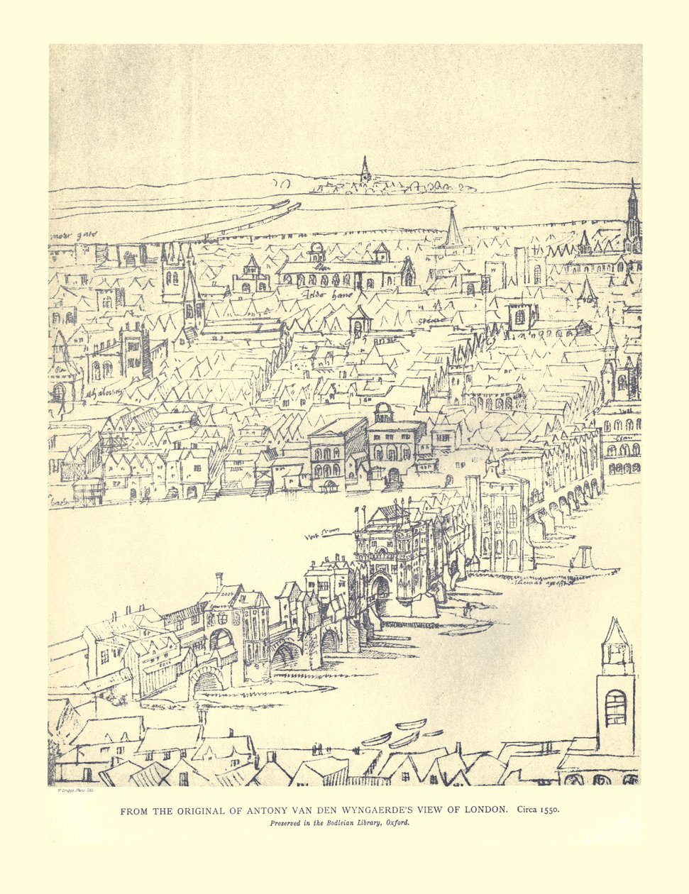 Van Den Wyngaerdes Ansicht von London, ca. 1550, 1886 von Anthonis van den Wyngaerde