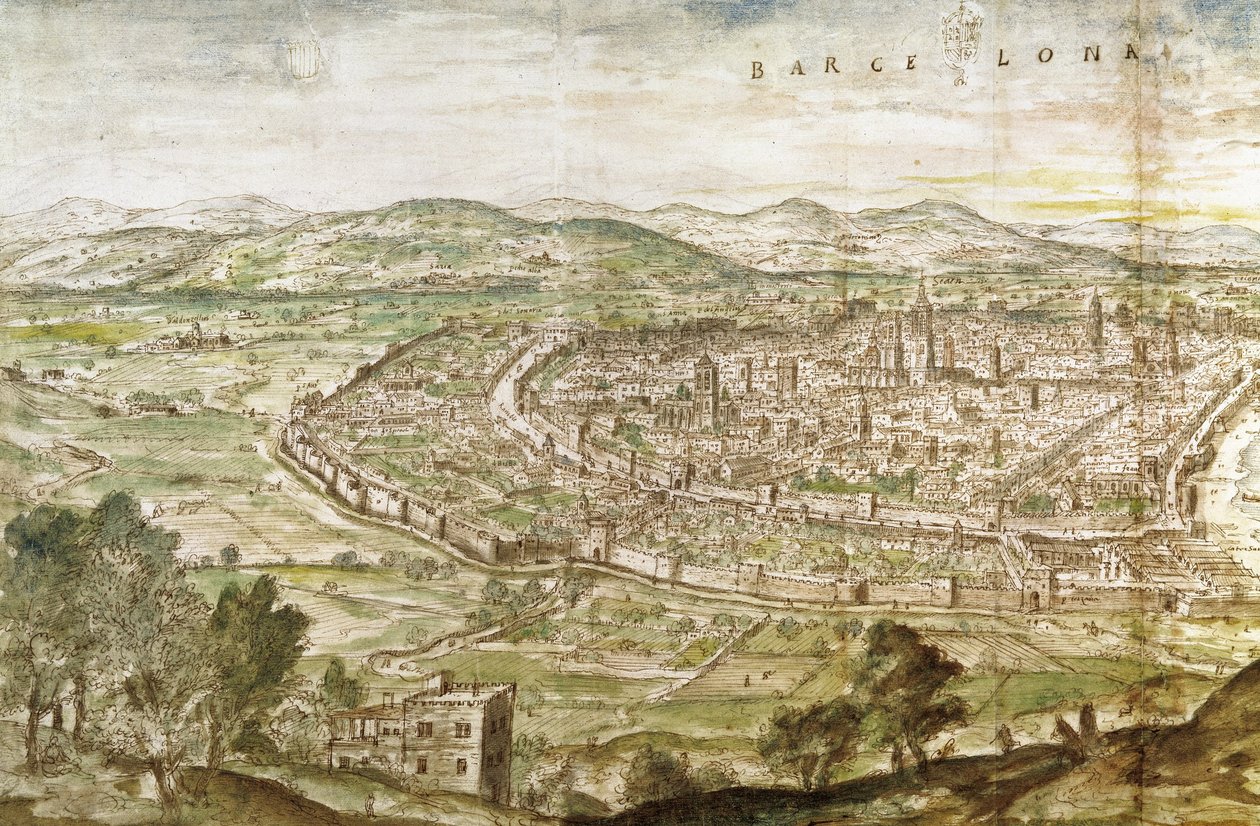 Ansicht von Barcelona, 1563 von Anthonis van den Wyngaerde