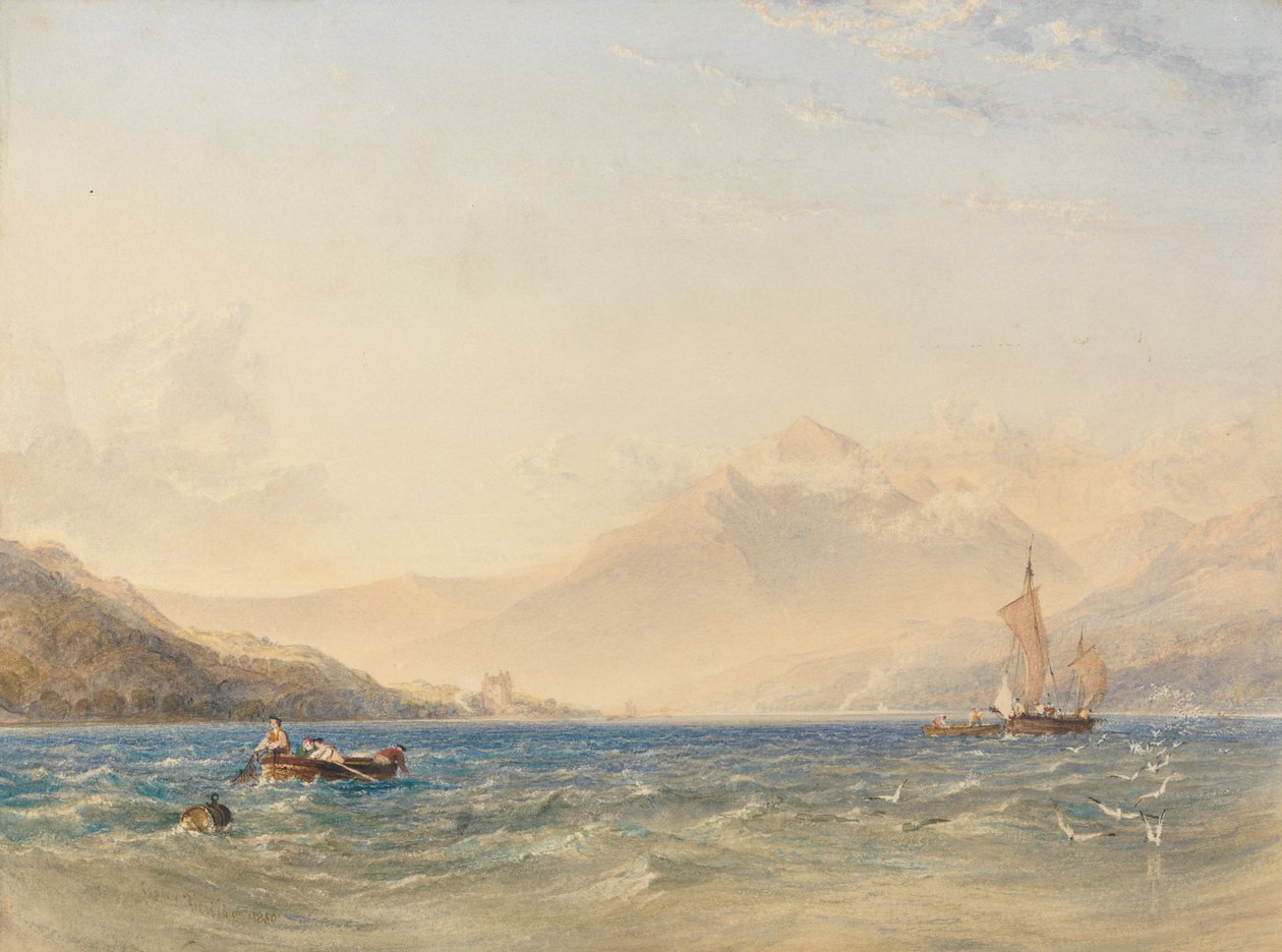 Das Ende von Loch Fyne, mit Dindarra Castle von Anthony Vandyke Copley Fielding
