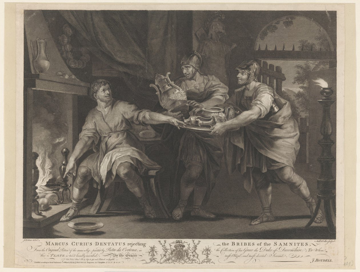 Manius Curius Dentatus lehnt die Geschenke der Samniten ab von Anthony Walker