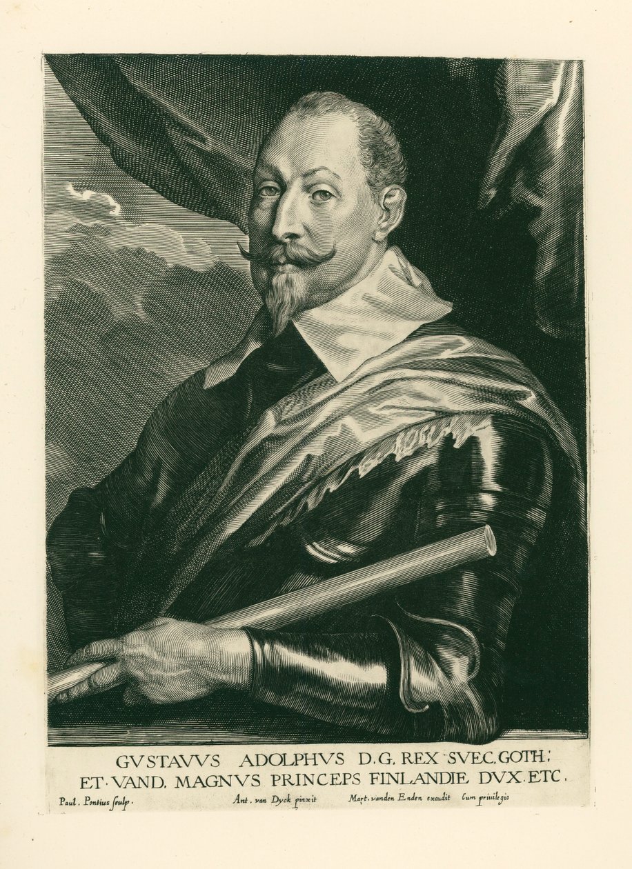 Gustav Adolf, König von Schweden von Anthony van (after) Dyck