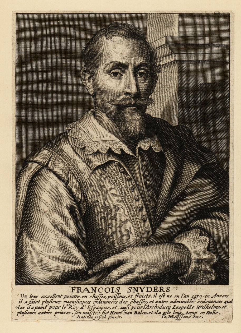 Porträt von Frans Snyders, flämischer Maler von Tieren, Jagdszenen, Marktszenen und Stillleben von Anthony van (after) Dyck