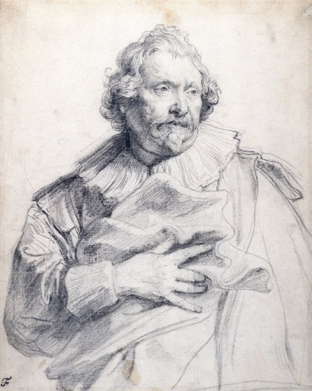 Carolus de Mallery, ca. 1632-35 (schwarze Kreide auf weißem Papier) von Anthony van Dyck