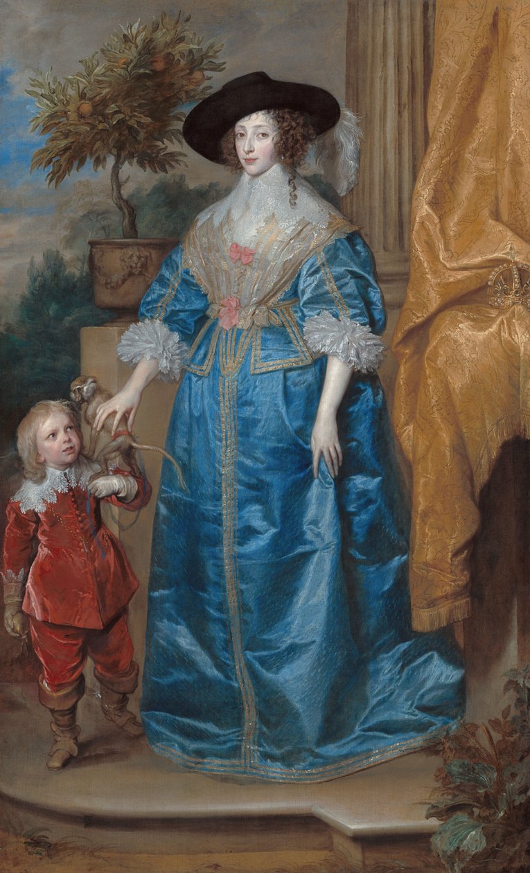 Porträt der Königin Henrietta Maria mit Sir Jeffrey Hudson von Anthony van Dyck