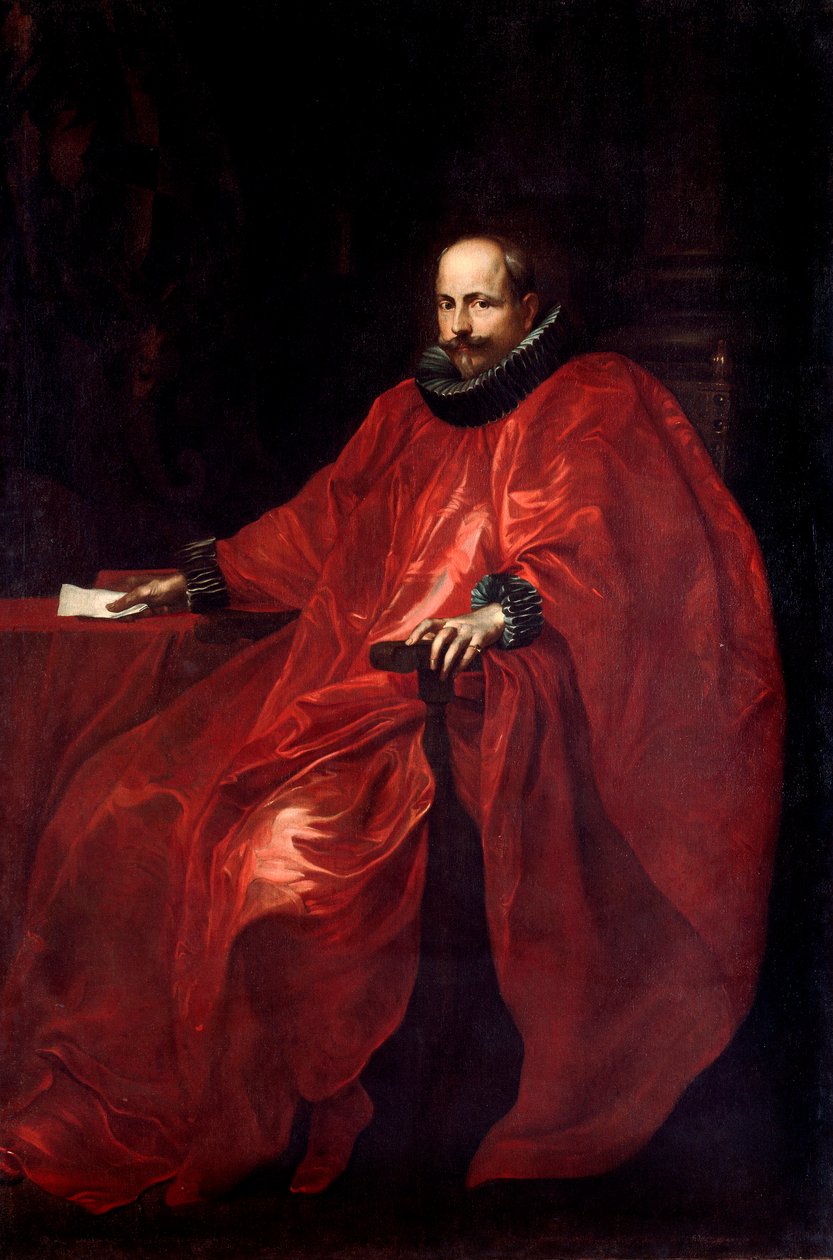 Porträt von Agostino Pallavicino (1577-1649) im Botschaftergewand bei Papst Gregor XV. von Anthony van Dyck