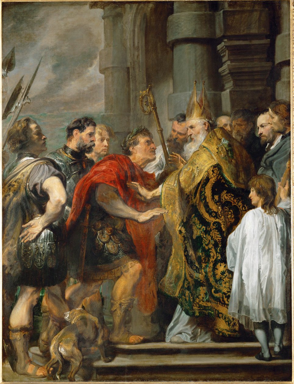 Der heilige Ambrosius und Kaiser Theodosius von Anthony van Dyck