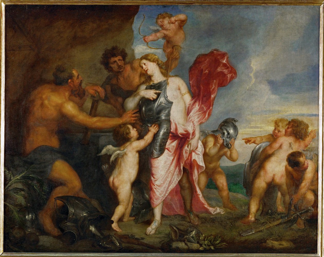Thetis erhält Waffen und Rüstung für Achilles von Hephaistos von Anthony van Dyck