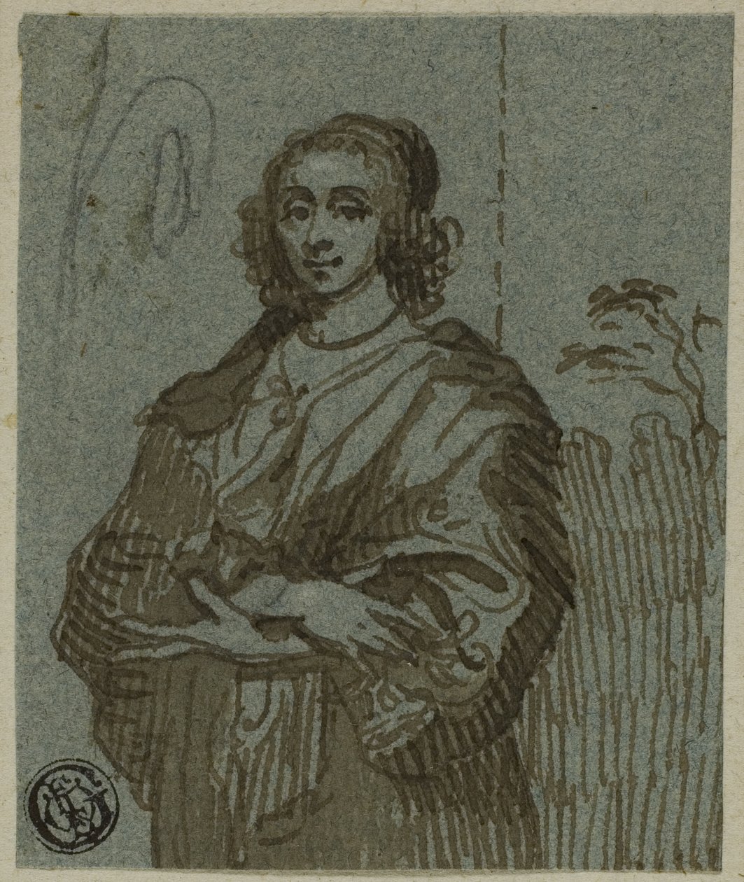 Frau Dreiviertellänge mit verschränkten Armen von Anthony van Dyck