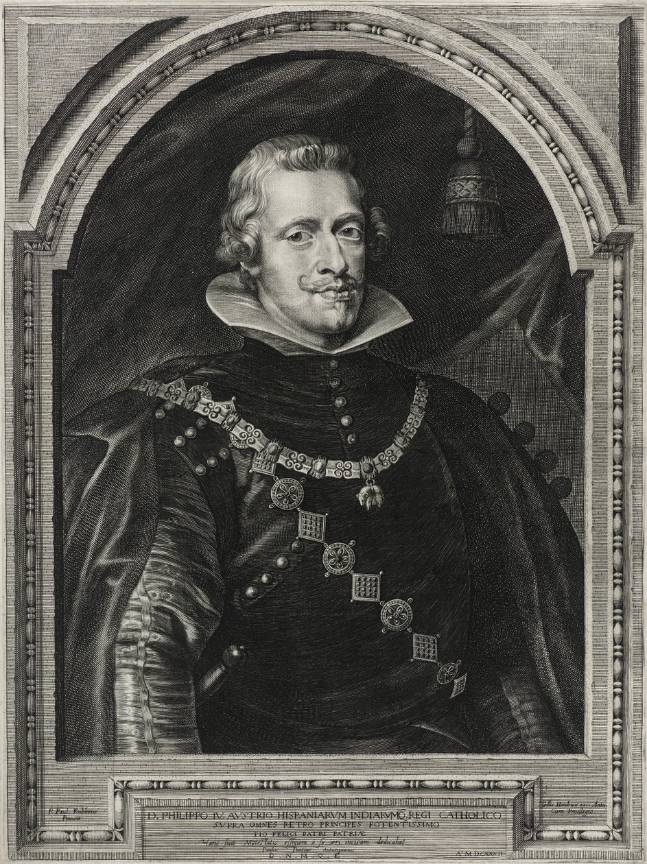 Philipp IV., König von Spanien, graviert von Paulus Pontius (1603-58), 1632 von Anthony van after Dyck