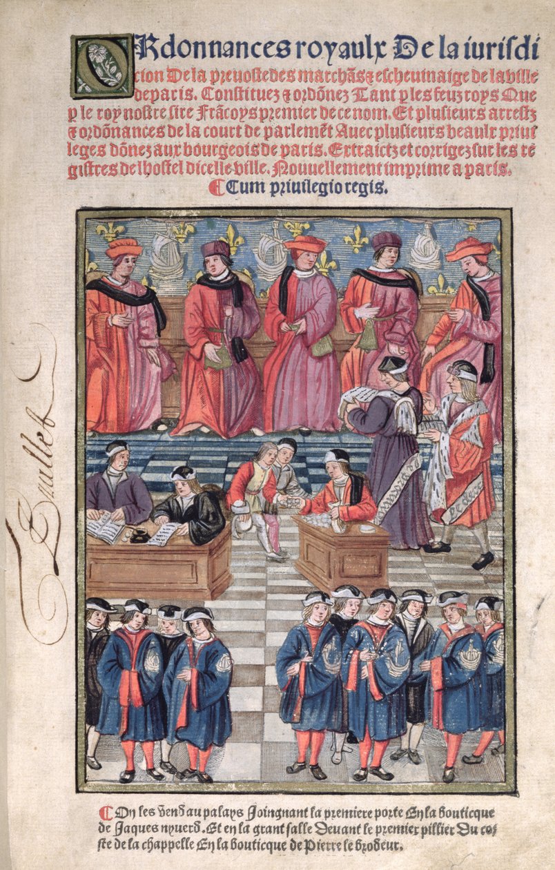 Probst der Kaufleute und Stadträte von Paris, Szene der Steuererhebung, Titelseite aus 