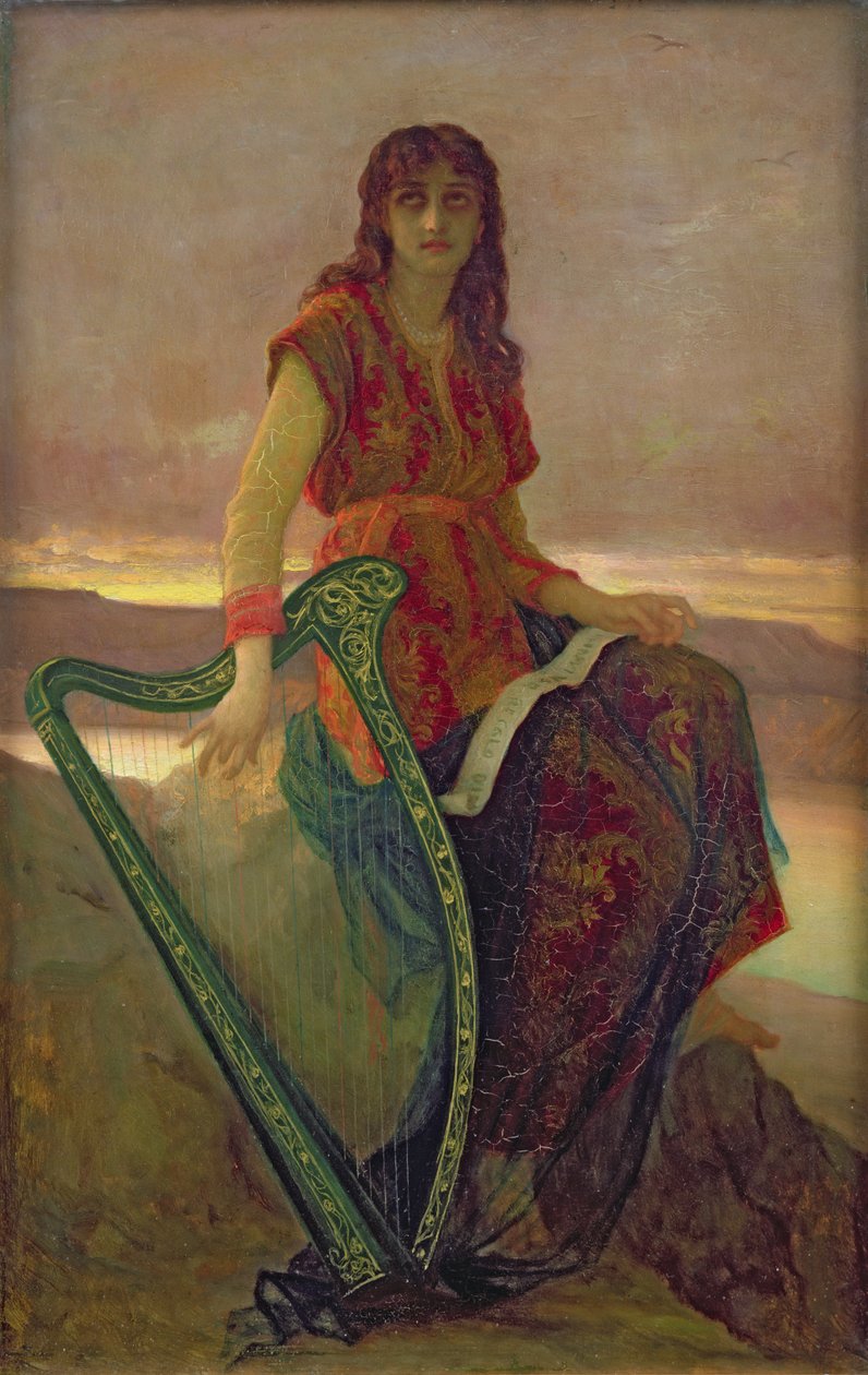 Der Harfenist, 1859 von Antoine Auguste Ernest Herbert or Hebert