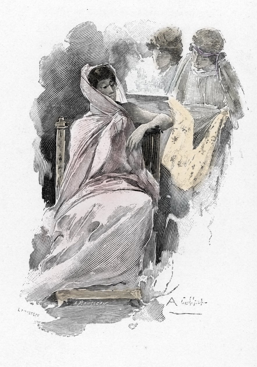 Odyssee von Homer: Penelope und ihre Dienerinnen (Illustration von Antoine Calbet) von Antoine Calbet