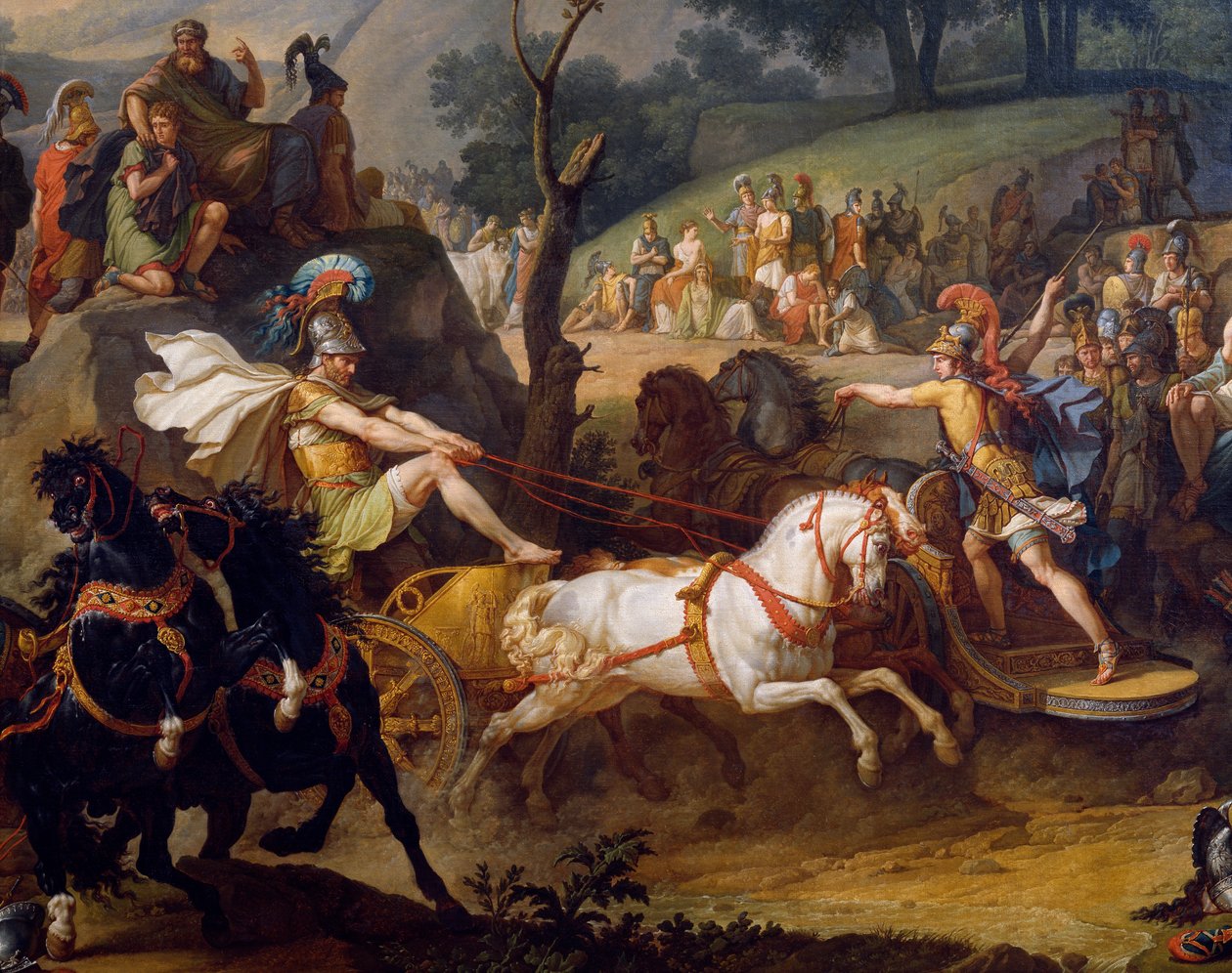 Begräbnisspiele zu Ehren von Patroklos, Detail von Achilles auf seinem Wagen, ca. 1790 von Antoine Charles Horace Vernet